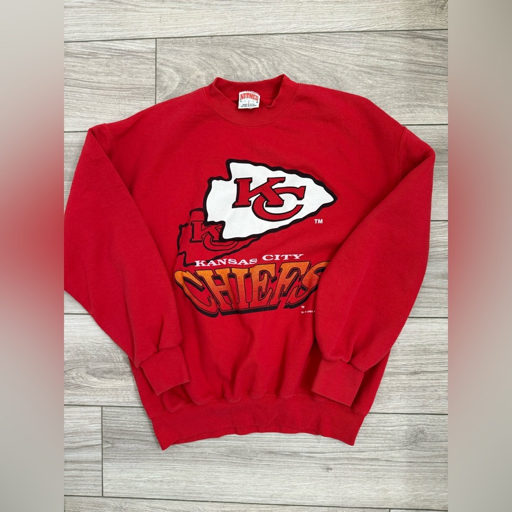 90s vintage Kansas City Chiefs Crewneck Sweatshirt Size Large